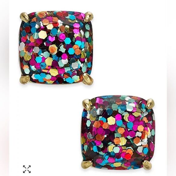 kate spade new york Glitter Crystal Square Stud Earrings NEW - Picture 5 of 5